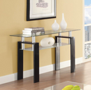 Black Tempered Glass Coffee Table With Shelf Black.