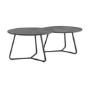 Lennox 2-Piece Round Coffee Table Set Faux Slate And Matte Black