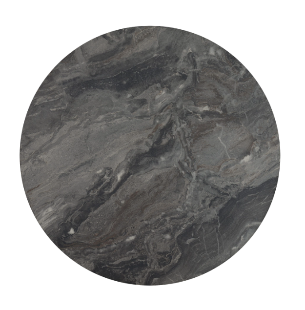 Lennox 2-Piece Round Coffee Table Set Faux Slate And Matte Black