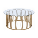 Round Coffee Table Chocolate Chrome And Clear