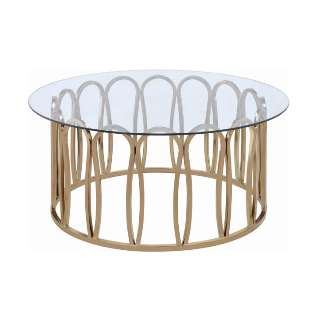 Round Coffee Table Chocolate Chrome And Clear