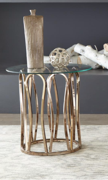 Round Coffee Table Chocolate Chrome And Clear