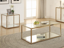 Coffee Table With Mirror Shelf Chocolate Chrome