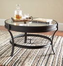 Round Glass Top Coffee Table Black