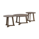 Round Occasional Table Set Natural Walnut. 3-Piece
