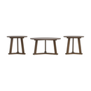 Round Occasional Table Set Natural Walnut. 3-Piece