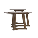 Round Occasional Table Set Natural Walnut. 3-Piece