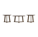 Round Occasional Table Set Natural Walnut. 3-Piece