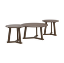 Round Occasional Table Set Natural Walnut. 3-Piece