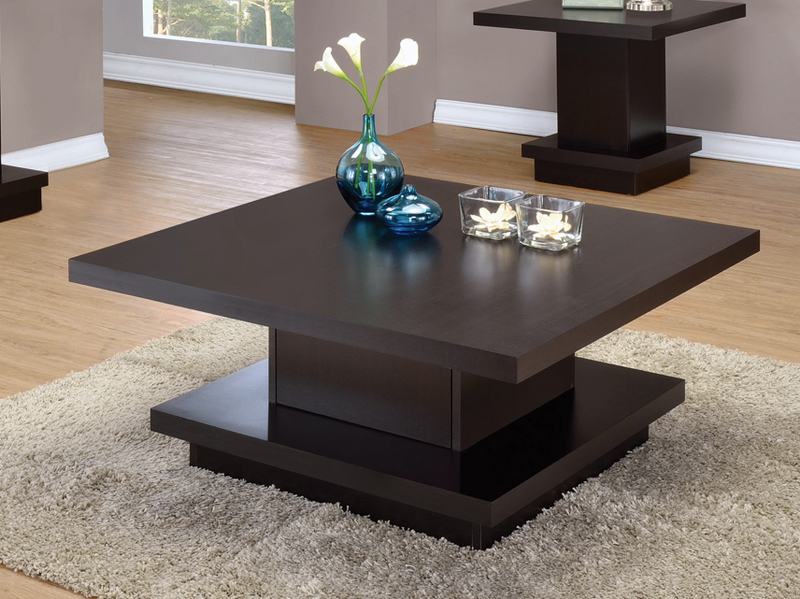 Pedestal Square Coffee Table Cappuccino.
