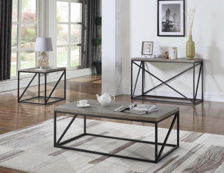 Rectangular Coffee Table Sonoma Grey. 3 PC SET