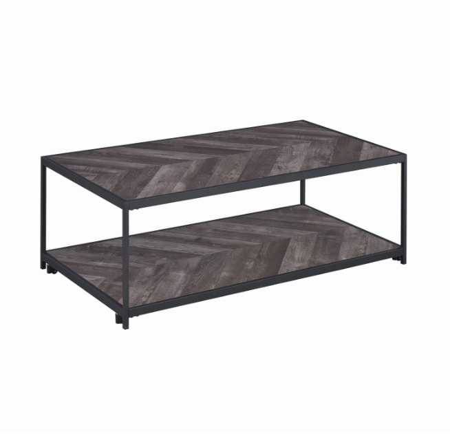 Meagan Chevron Coffee Table Rustic Grey Herringbone. 2 PC SET