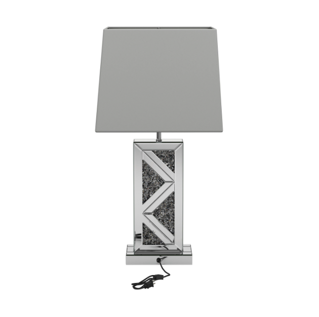 Geometric Base Table Lamp Silver