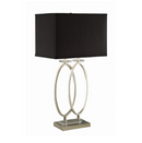 Rectangular Shade Table Lamp Black And Brushed Nickel. 2 PC SET