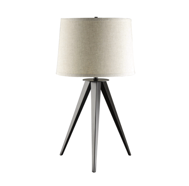 Tripod Base Table Lamp Black And Light Grey. 2 PC SET