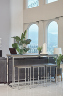 Marmot 4-Piece Rectangle Counter Height Set Dark Oak And Chrome