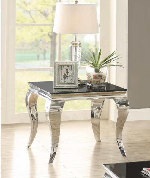 Rectangular Coffee Table Chrome And Black