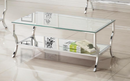 Rectangular Coffee Table With Mirrored Shelf Chrome