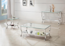 Rectangular Coffee Table With Mirrored Shelf Chrome