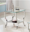 Rectangular Coffee Table With Mirrored Shelf Chrome