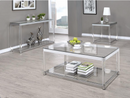 Claude Coffee Table With Lower Shelf Chrome And Clear