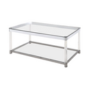 Claude Coffee Table With Lower Shelf Chrome And Clear