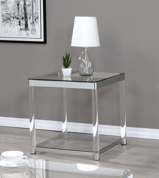 Claude Coffee Table With Lower Shelf Chrome And Clear