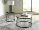 Grayson Round Glass Top Coffee Table Black Nickel