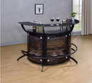 Bar Unit Smoked And Black 3-Bottle Wine Rack
