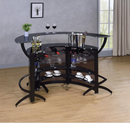 Bar Unit Smoked And Black 3-Bottle Wine Rack