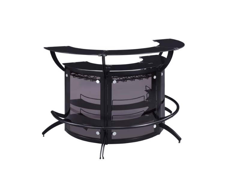 Bar Unit Smoked And Black 3-Bottle Wine Rack