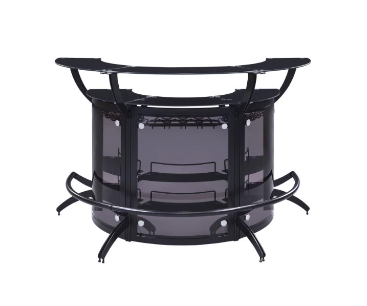 Bar Unit Smoked And Black 3-Bottle Wine Rack