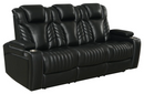 Bismark 3-Piece Living Room Set With Power Headrest Black