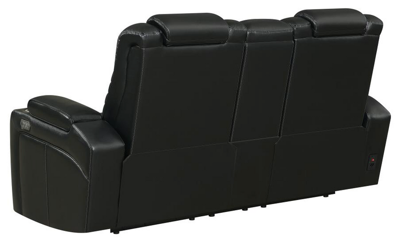 Bismark 3-Piece Living Room Set With Power Headrest Black