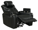 Bismark 3-Piece Living Room Set With Power Headrest Black