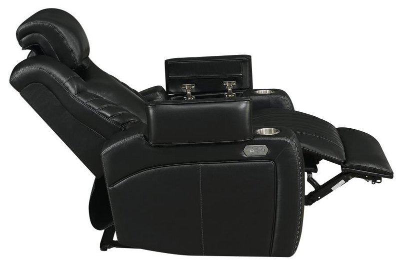 Bismark 3-Piece Living Room Set With Power Headrest Black