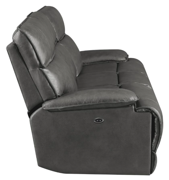 Stanford Cushion Back Power Sofa Charcoal
