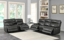Stanford Cushion Back Power Sofa Charcoal