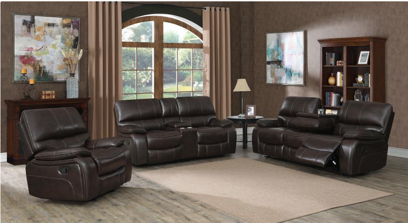 Willemse Motion Sofa With Drop-Down Table Dark Brown