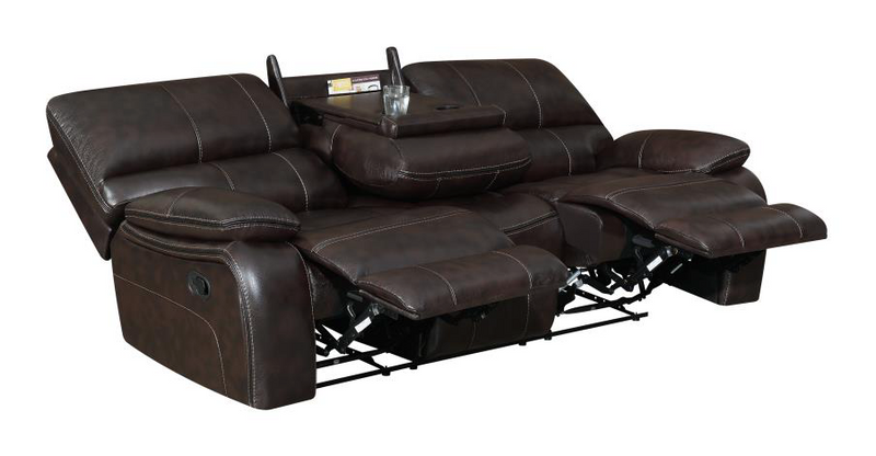 Willemse Motion Sofa With Drop-Down Table Dark Brown