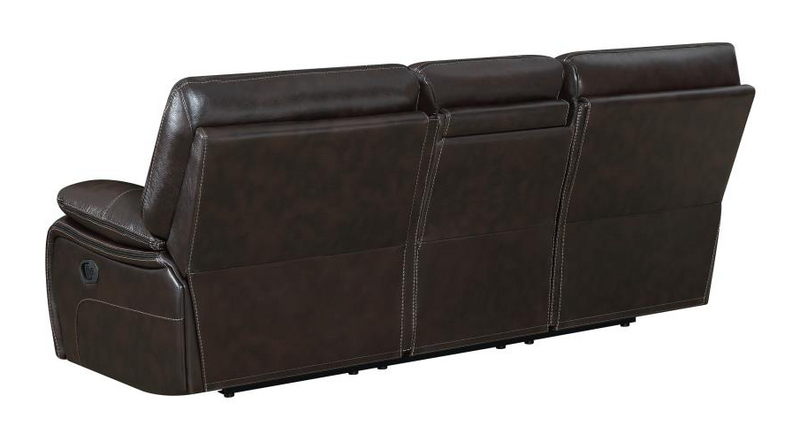 Willemse Motion Sofa With Drop-Down Table Dark Brown