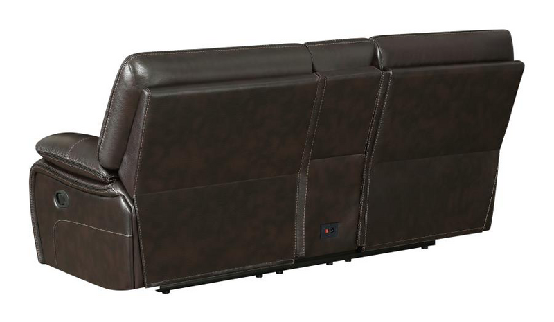 Willemse Motion Sofa With Drop-Down Table Dark Brown