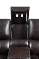 Willemse Motion Sofa With Drop-Down Table Dark Brown