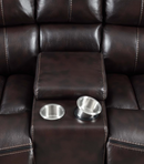 Willemse Motion Sofa With Drop-Down Table Dark Brown