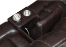 Willemse Motion Sofa With Drop-Down Table Dark Brown