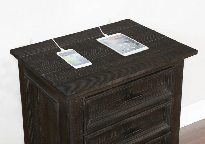 Atascadero Queen 2-Drawer Storage Bed Weathered Carbon