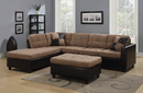 Mallory Upholstered Sectional Tan And Dark Brown