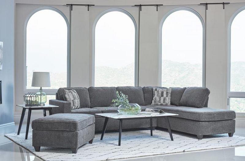 Mccord 2-Piece Cushion Back Sectional Dark Grey