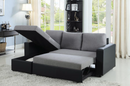 Everly Reversible Sleeper Sectional Grey And Black 2 PC