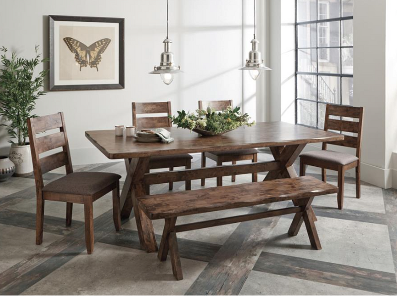 Alston X-Shaped Dining Room Set Knotty Nutmeg.